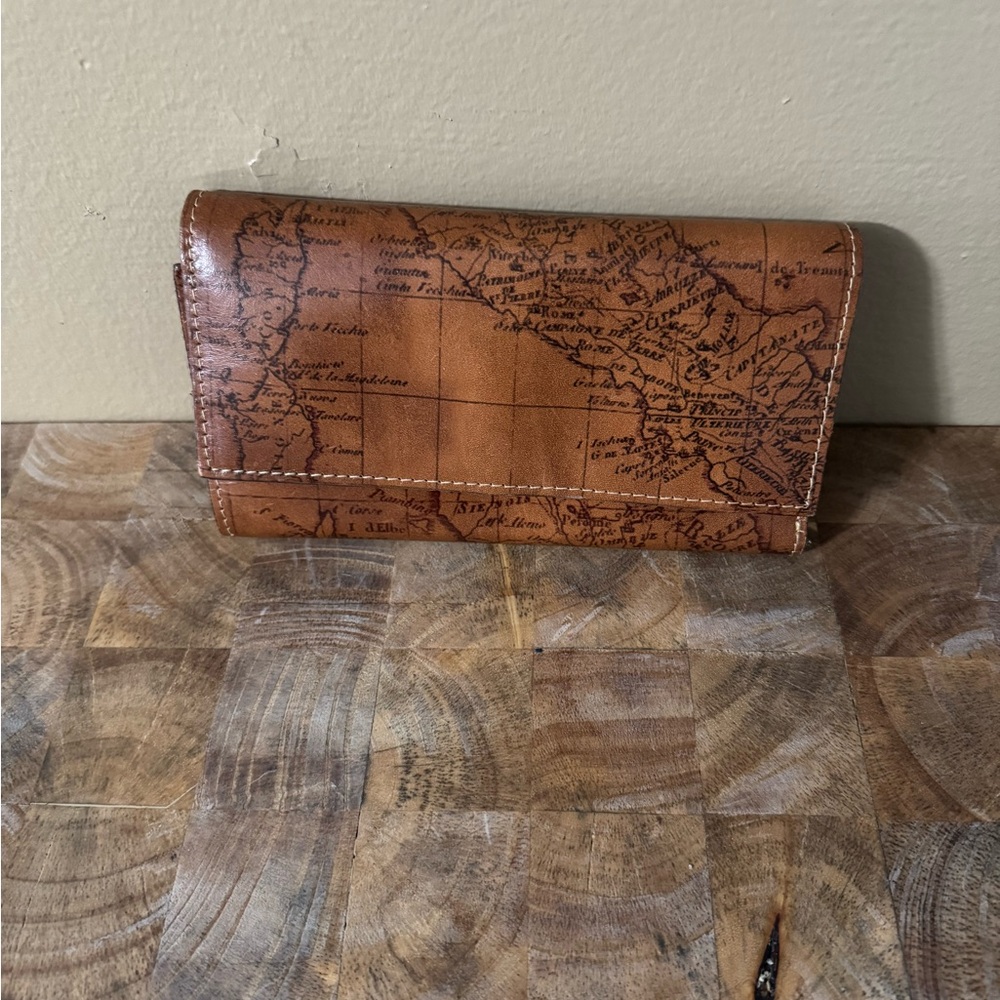 Patricia Nash Map Print Leather Wallet